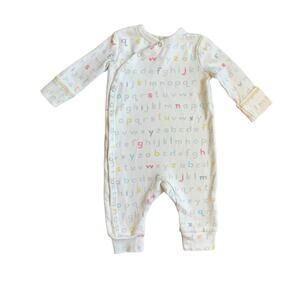 Pehr organic cotton alphabet footed romper